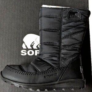 Sorel CHILDREN'S WHITN EY MID Boot Waterproof Girls Toddler Black Winter…